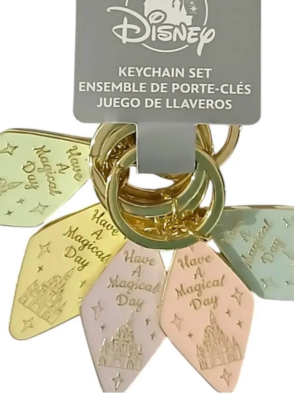 Disney Pastel Cinderella Castle Keychain Set - Have a Magical Day